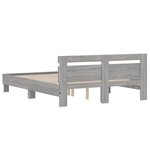 vidaXL Cadre de lit avec tête de lit et LED sonoma gris 140x190 cm