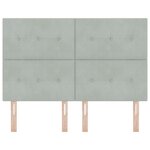 Tête de lit en velours gris clair capitonnée 160 cm