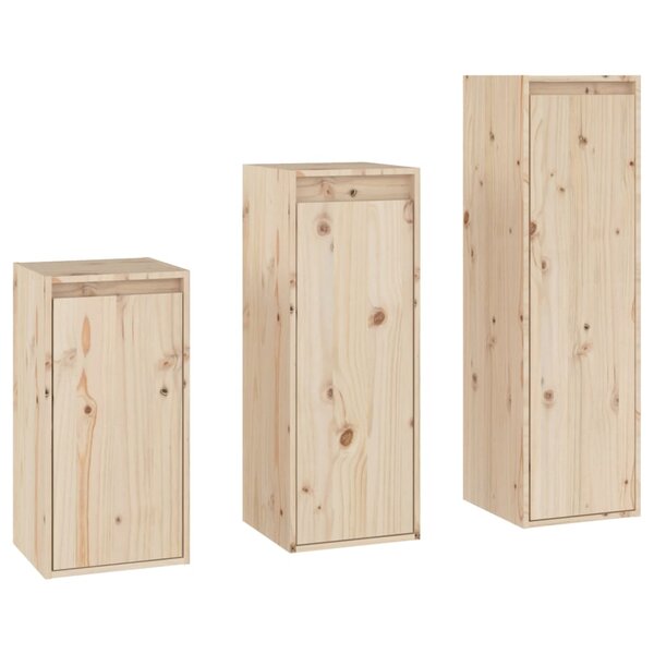 vidaXL Meubles TV 3 Pièces Bois massif de pin