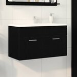 vidaXL Cabinet de Lavabo avec stockage Chêne noir 90 x 38.5 x 46 cm