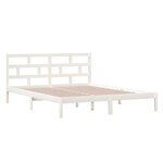 vidaXL Cadre de lit sans matelas blanc bois massif