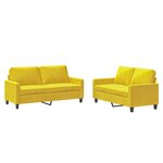vidaXL Ensemble de canapés 2 Pièces avec coussins Jaune Velours