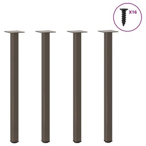 vidaXL Pieds de table console 4 pièces Acier naturel 72-74 cm Acier