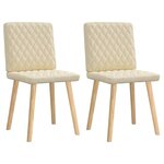 vidaXL Chaises à manger lot de 2 crème tissu