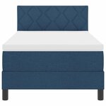 vidaXL Lit à ressorts avec tête de lit Bleu 90 x 200 cm tissu