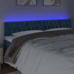 vidaXL Tête de lit à LED Bleu foncé 200x7x78/88 cm Velours