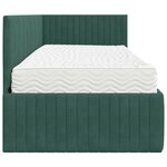 vidaXL Cadre de lit d'angle avec matelas 2 Pièces Vert Velours