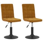 vidaXL Chaises pivotantes à manger lot de 2 marron velours