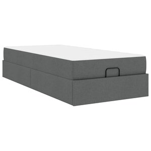 vidaXL Cadre de lit avec matelas Gris foncé 80 x 200 cm tissu
