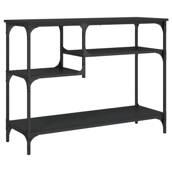 vidaXL Table console avec étagères noir 100x35x75 cm