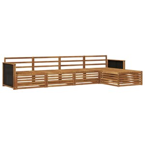 vidaXL Ensemble de canapés d'extérieur 5 Pièces Naturel