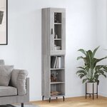 vidaXL Buffet haut Sonoma gris 34 5x34x180 cm Bois d'ingénierie