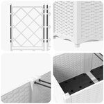vidaXL Jardinier avec treille 2 Pièces blanc 80x40x143 cm