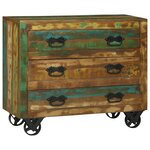 vidaXL Buffet avec 3 tiroirs 80x30x65 cm Bois massif récupéré
