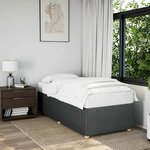 vidaXL Cadre de lit sans matelas gris foncé 100x200 cm tissu