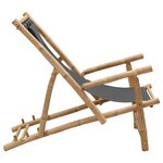 vidaXL Chaise de terrasse Bambou et toile Gris foncé
