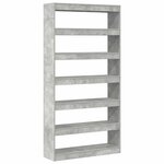 vidaXL Bibliothèque Gris Bois d'ingénierie