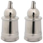 vidaXL Douilles de lampe 2 Pièces nickel satiné E27