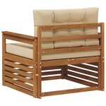 vidaXL Canapé d’extérieur Bois d'acacia massif et polyester