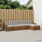 vidaXL Ensemble de canapés d'extérieur 5 pc Naturel et gris clair