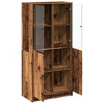 vidaXL Buffet haut avec portes vieux bois 68x37x142 cm bois ingénierie
