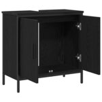 vidaXL Meuble de Lavabo de Salle de Bain Chêne noir 60 x 30 x 60 cm