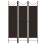 vidaXL Cloison de séparation 3 panneaux Marron 120x180 cm