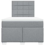 vidaXL Sommier à lattes de lit avec matelas Gris clair 120x200cm Tissu