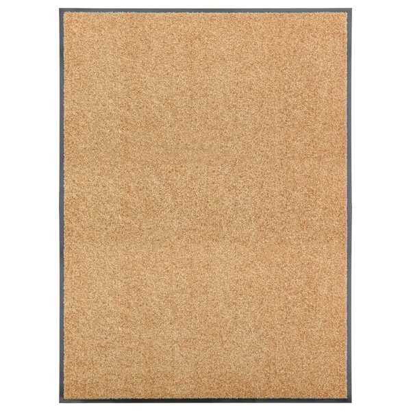 vidaXL Paillasson lavable Crème 90x120 cm