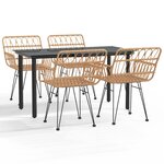 vidaXL Ensemble à manger de jardin 5Pièces Résine tressée