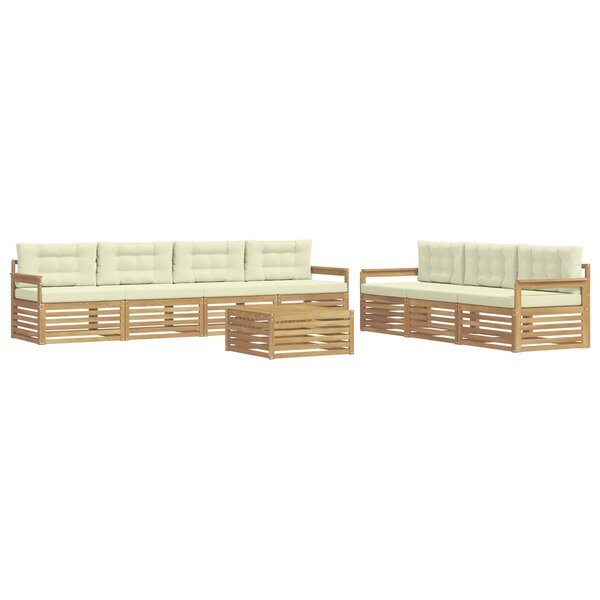 vidaXL Ensemble de canapés d'extérieur 8 pc Blanc et crème Polyester