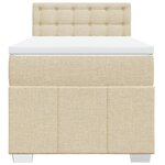 vidaXL Sommier à lattes de lit avec matelas Crème 100x200 cm Tissu