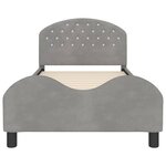 vidaXL Cadre de lit pour enfants avec tête de lit Gris clair Velours