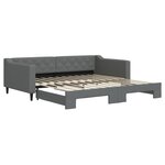 vidaXL Lit de jour avec gigogne sans matelas gris foncé 100x200 cm