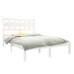 vidaXL Cadre de lit sans matelas blanc 120x190 cm bois massif