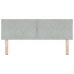 vidaXL Tête de lit LED en velours gris clair avec design en blocs de diamant  160 cm