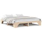 vidaXL Cadre de lit Pin massif 207 x 207 x 30 cm Bois massif en pin