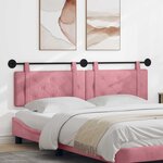 vidaXL Tête de lit suspendue Rose Velours
