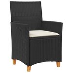 vidaXL Ensemble de Salle à Manger de Jardin 5 Pièces avec Coussins Noir Poly Rattan