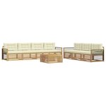 vidaXL Ensemble de canapés d'extérieur 8 pc Blanc et crème Polyester
