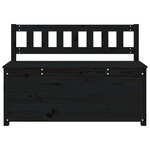 vidaXL Banc Noir 110x41x76 5 cm Bois de pin massif