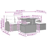 vidaXL Ensemble repas jardin 6 pièces avec coussins beige rotin polyester