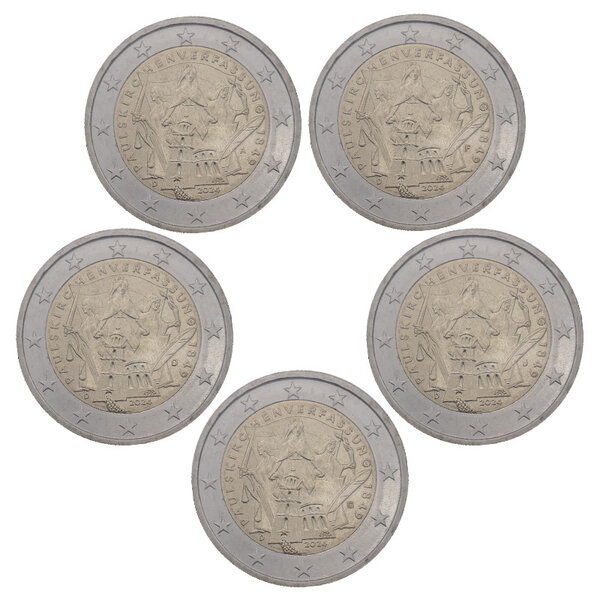 2 euros Allemagne 2024 - Constitution de Francfort  les 5 ateliers.