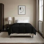 vidaXL Duvet d'été simple Matelassé Noir 135 x 200 cm Microfibre