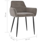 vidaXL Chaises à manger lot de 2 Gris clair Velours