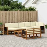 vidaXL Ensemble de canapés d'extérieur 9 pc Naturel et Crème Polyester