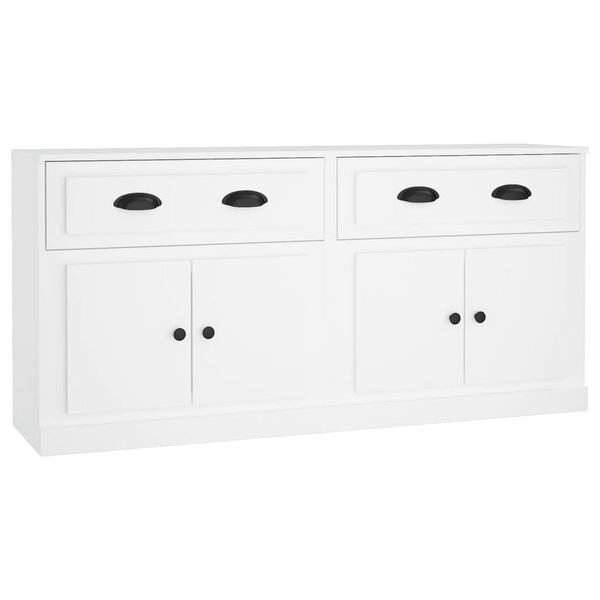 vidaXL Buffets 2 Pièces blanc bois d'ingénierie