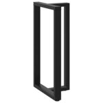 vidaXL Pieds de table de bar en forme de T  2 pièces  noir  60 x 35 x (110-111) cm  acier