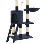 vidaXL Arbre à chat avec griffoirs en sisal 138 cm Bleu foncé