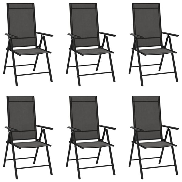 vidaXL Chaises de jardin pliables lot de 6 Textilène Noir